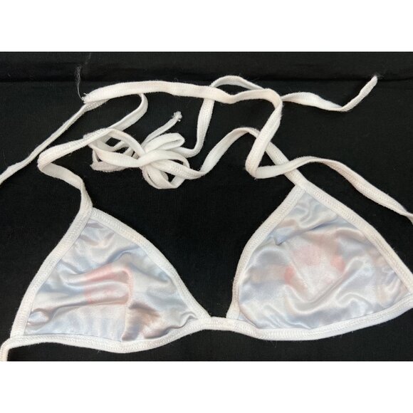 D.VA Cosplay S Micro Bikini Set Japanese Anime Thong Panties & Bra Blue With Leg - Picture 5 of 6